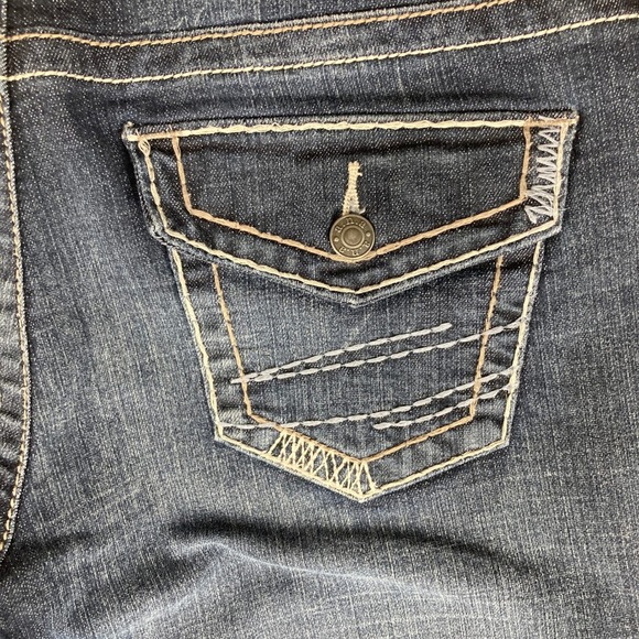 ana A New Approach Jeans Womens Size 10 Bootcut Dark Wash Flap Pockets Stretch - Picture 6 of 16